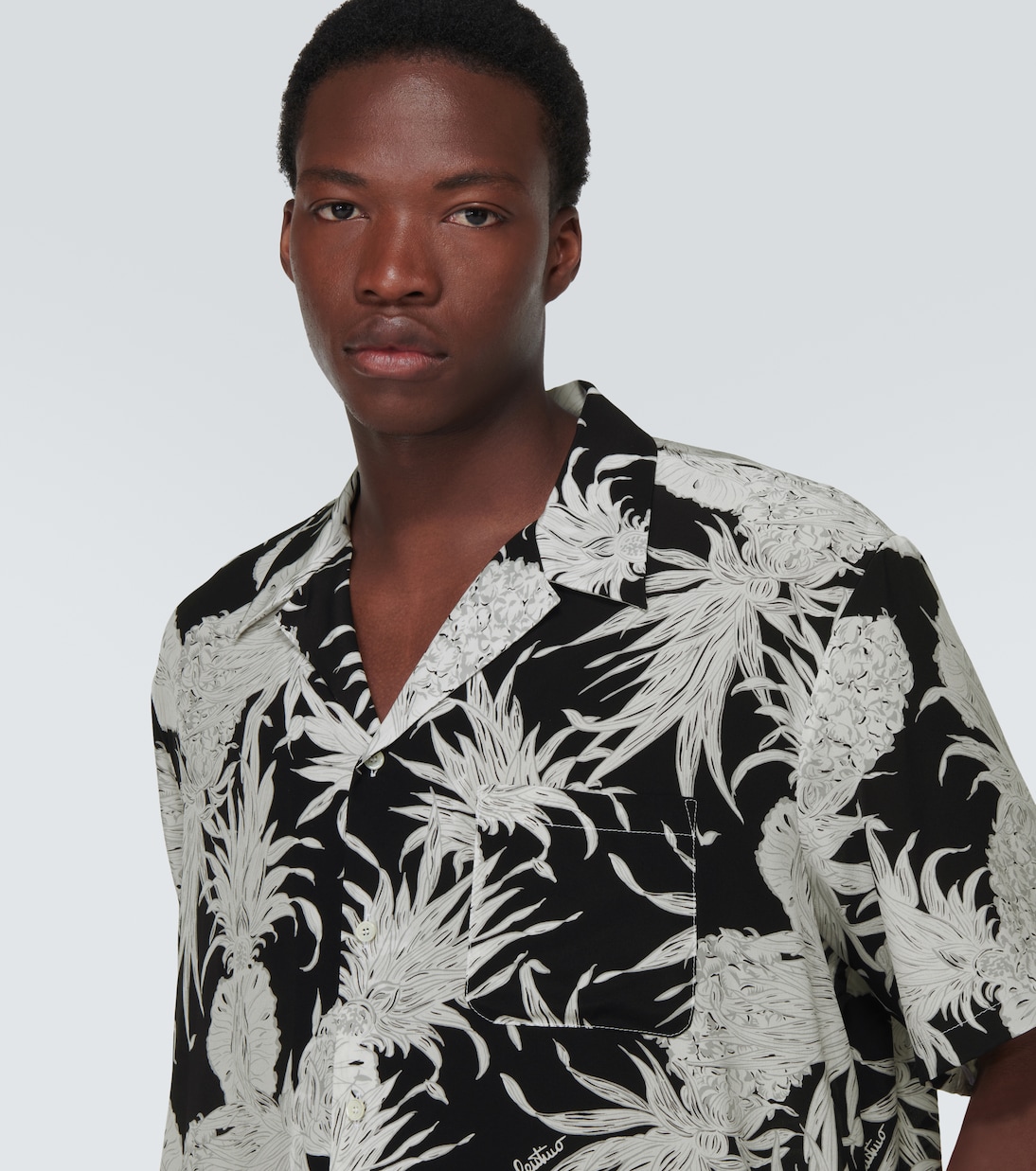 Camicia bowling in seta con stampa | Valentino