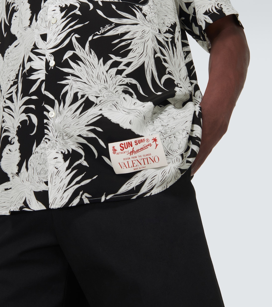 Camicia bowling in seta con stampa | Valentino