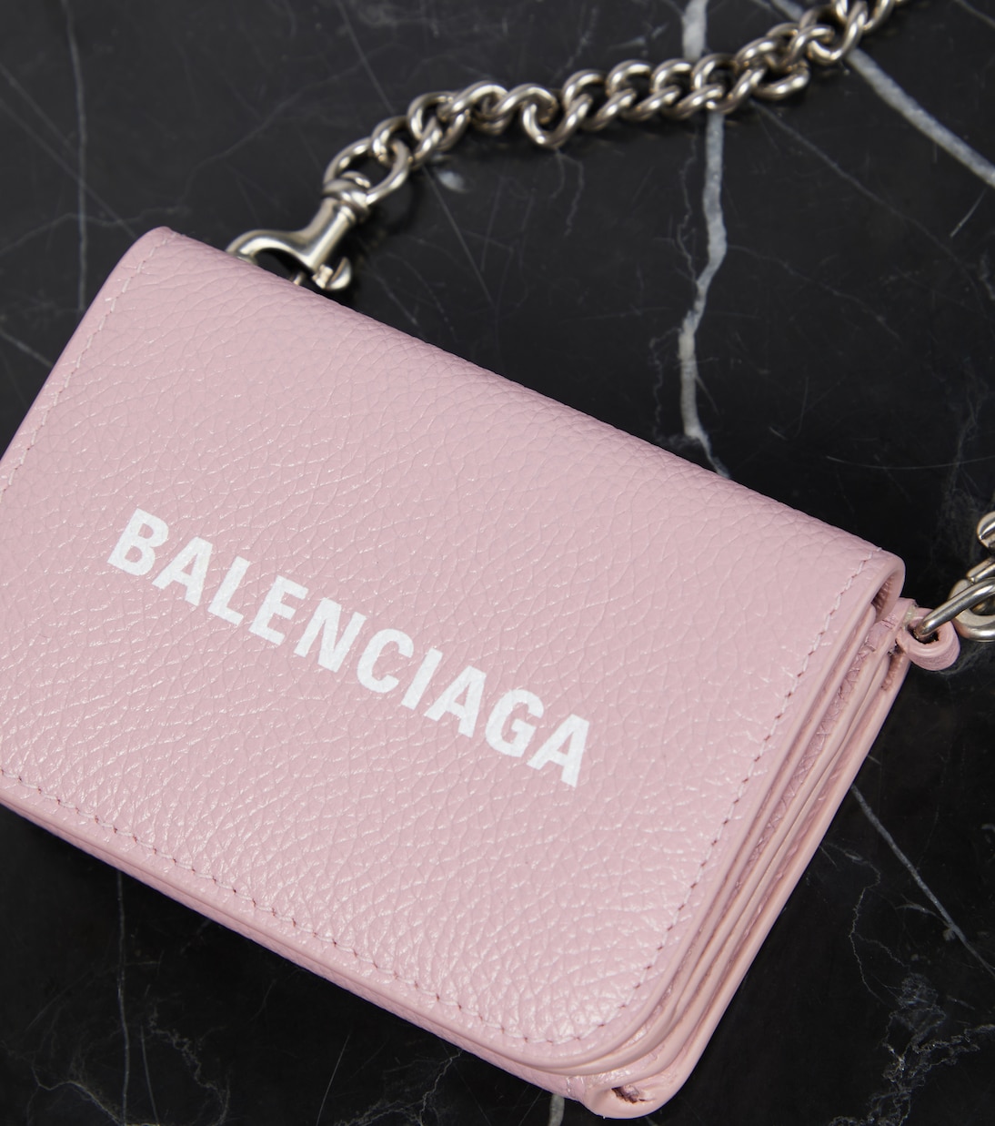 Cash Mini wallet on chain in pink Balenciaga Mytheresa