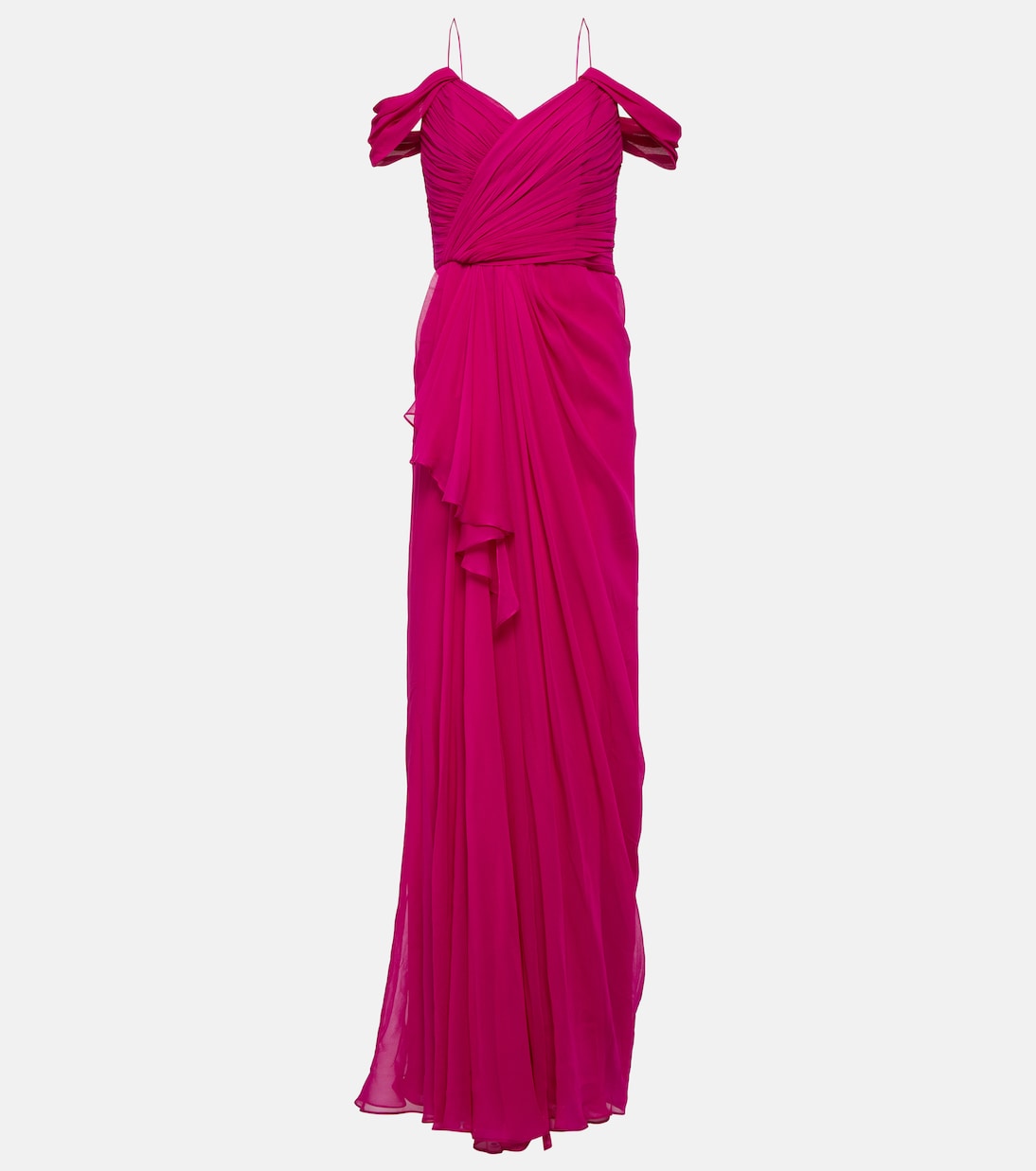 Draped silk gown | Costarellos