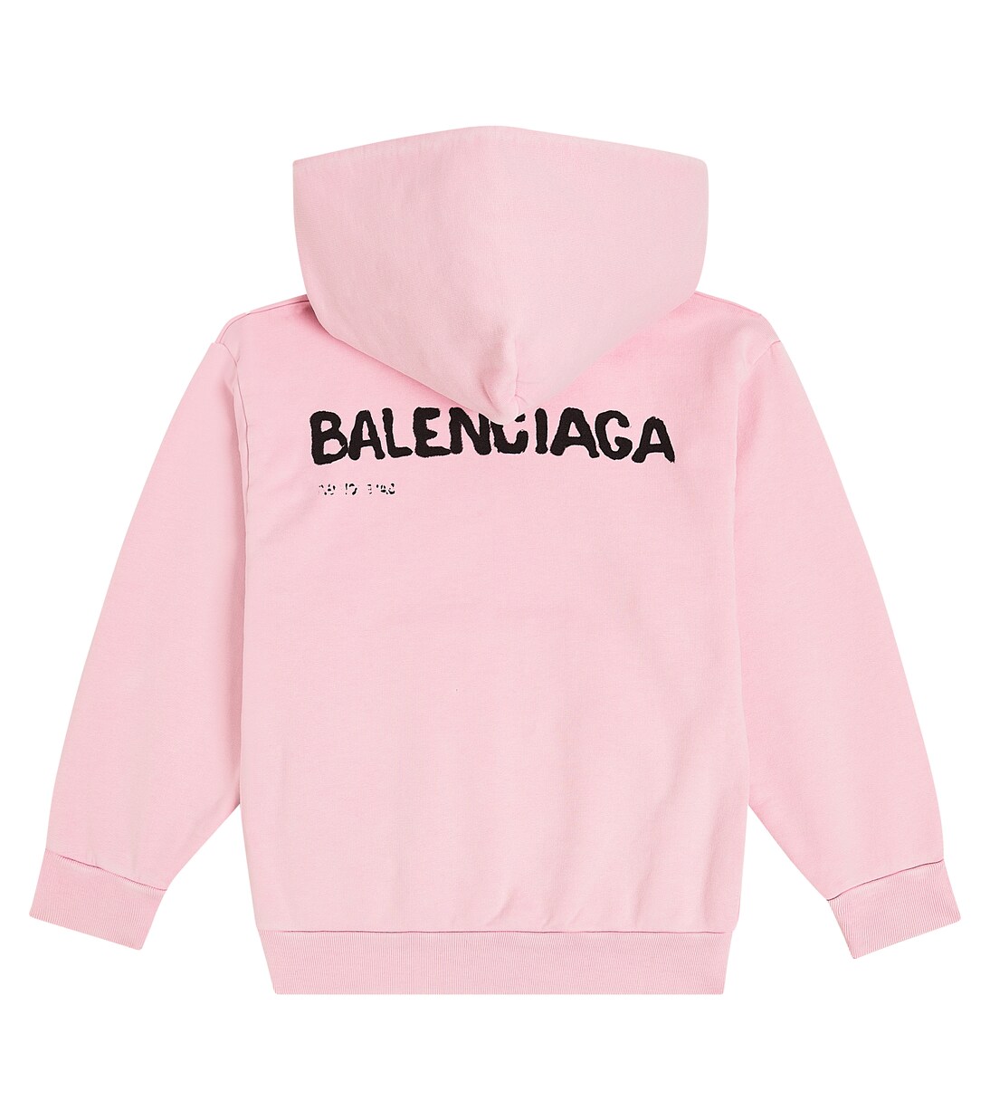 Logo cotton hoodie in pink Balenciaga Kids Mytheresa