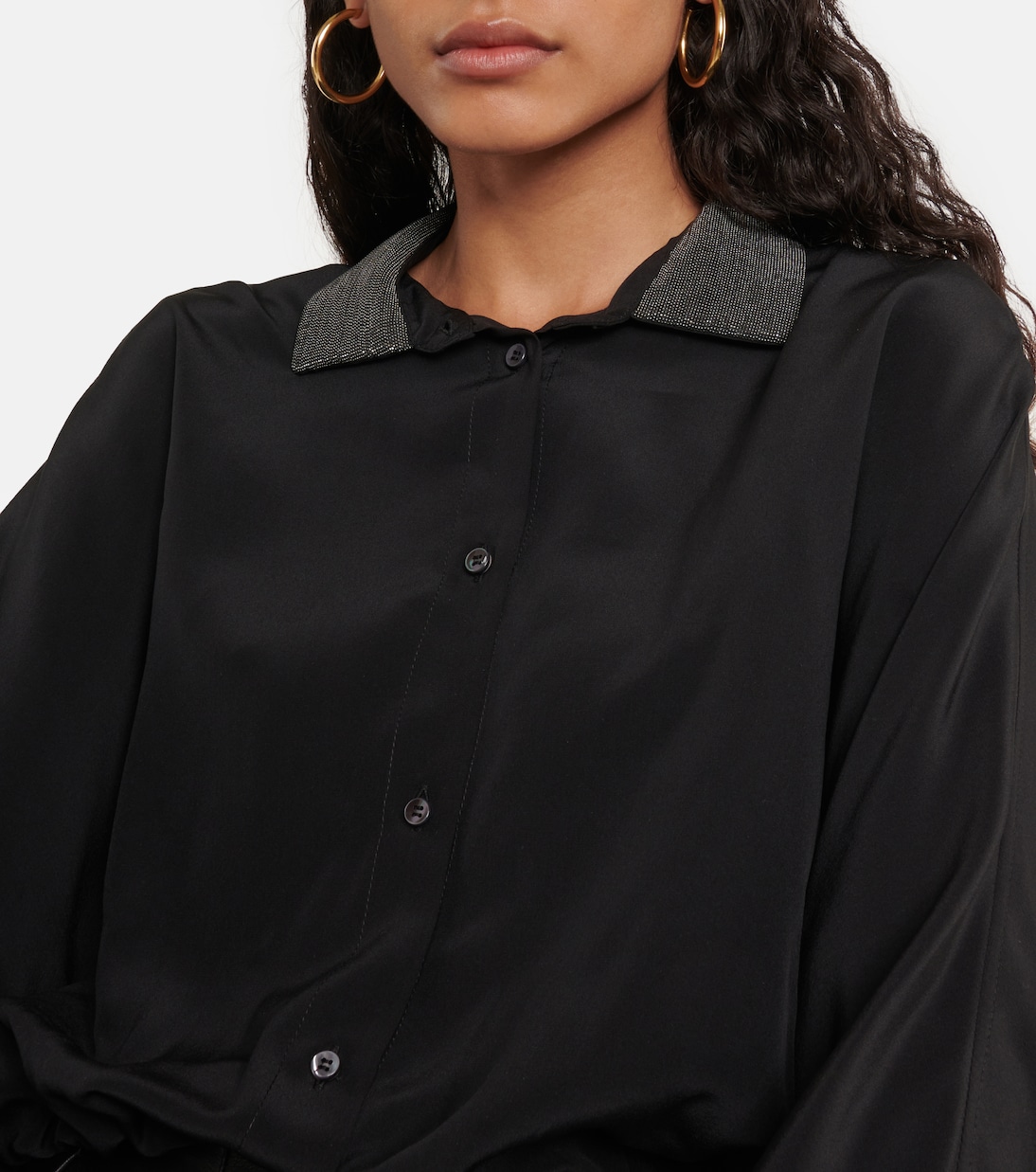 Verzierte Bluse aus Seide | Brunello Cucinelli
