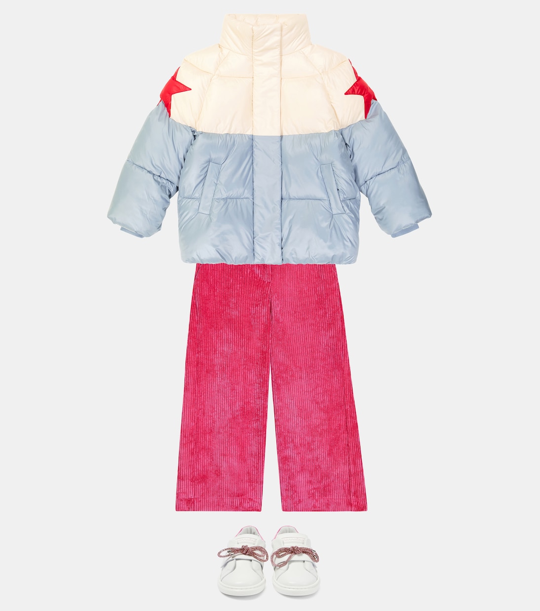 Colorblocked puffer coat | Monnalisa