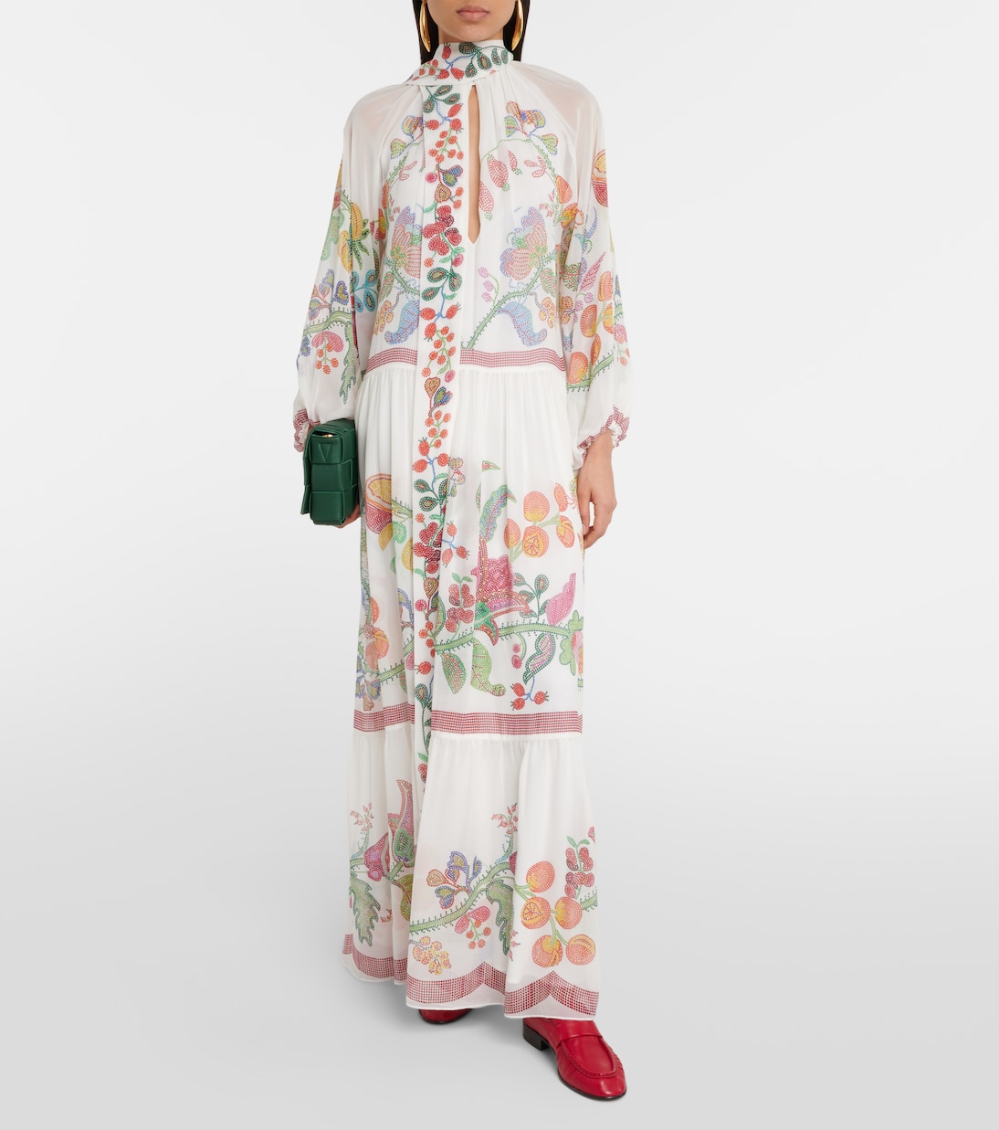 Bedrucktes Maxikleid Athena aus Seidenchiffon | La DoubleJ