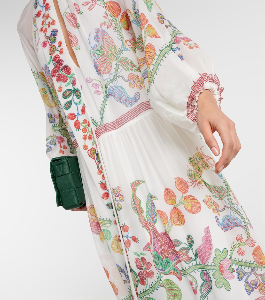 Bedrucktes Maxikleid Athena aus Seidenchiffon | La DoubleJ