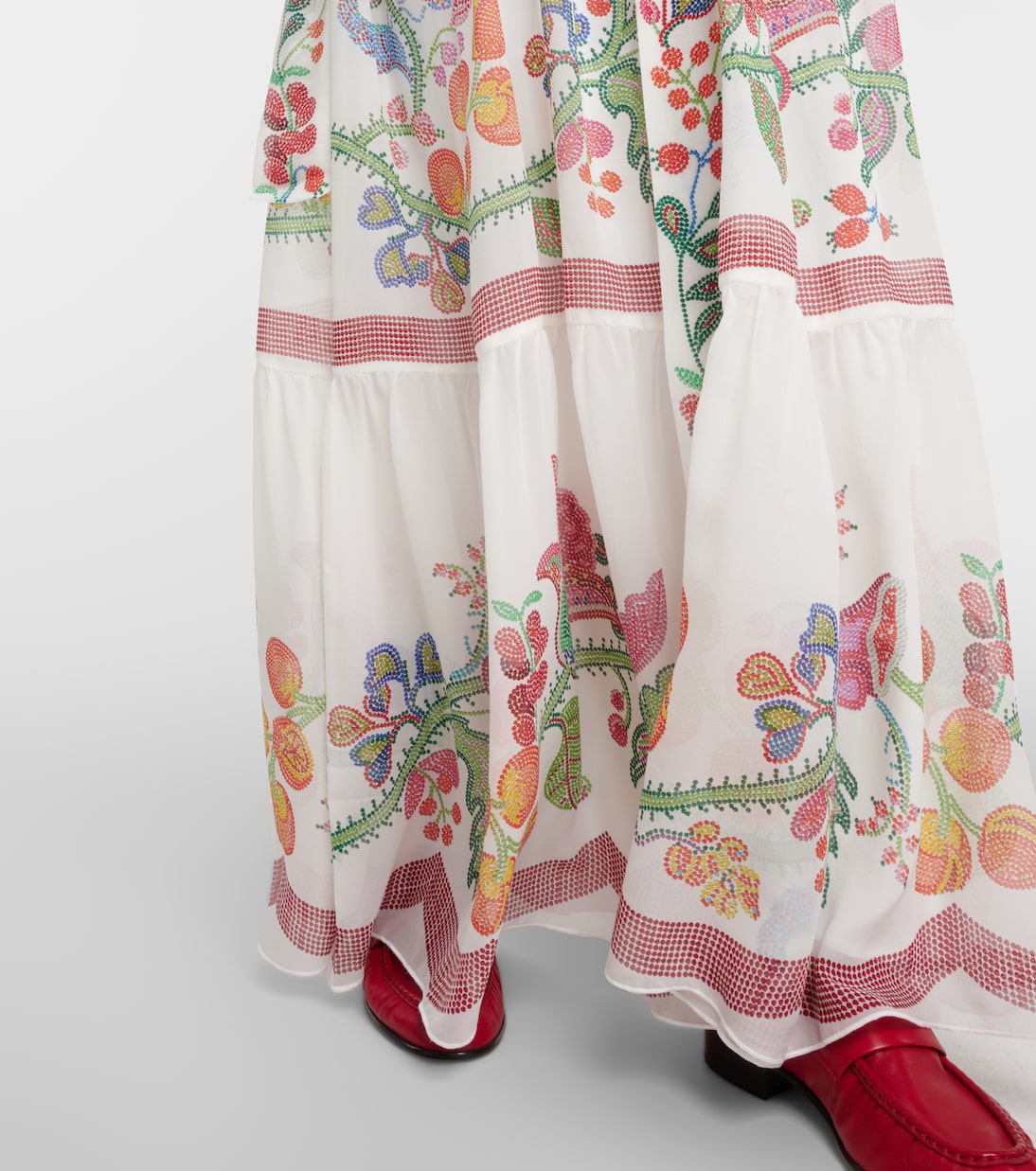 Bedrucktes Maxikleid Athena aus Seidenchiffon | La DoubleJ