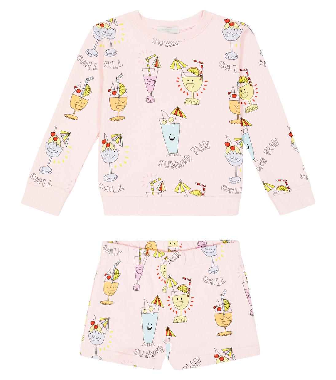 Sudadera y shorts de algodón estampados | Stella McCartney Kids