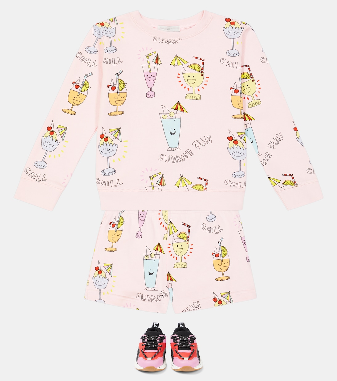 Sudadera y shorts de algodón estampados | Stella McCartney Kids