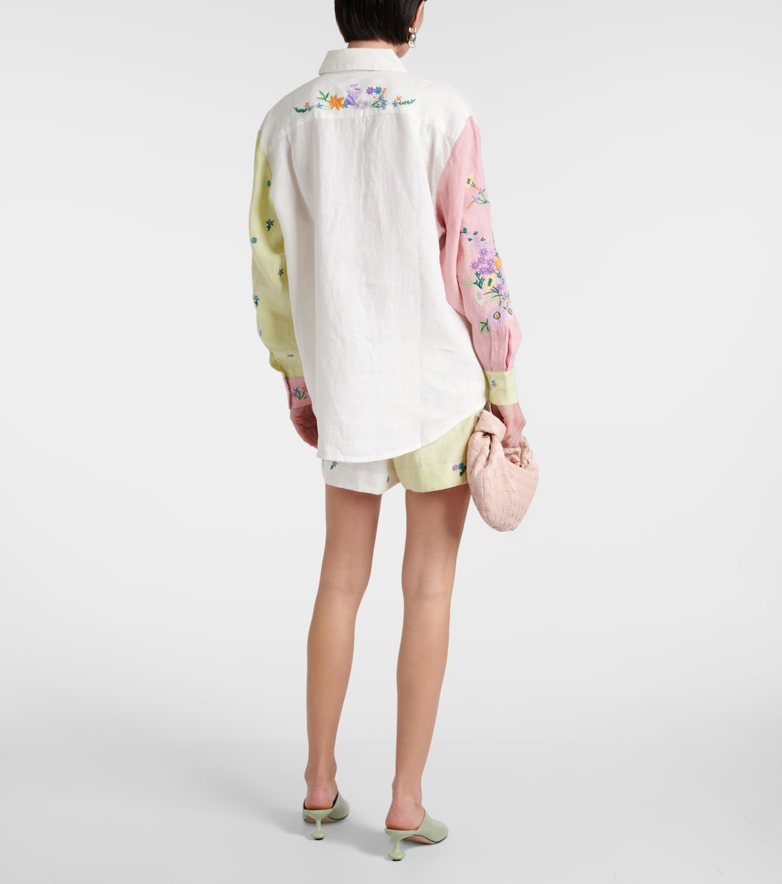 Shorts Willa in lino con ricamo | Alémais