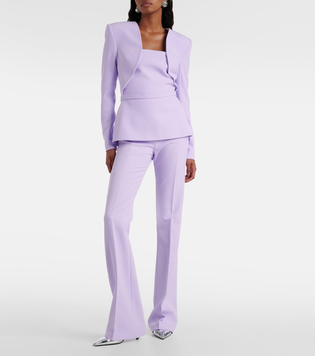 Pantalones flared Alexa de crepé | Safiyaa