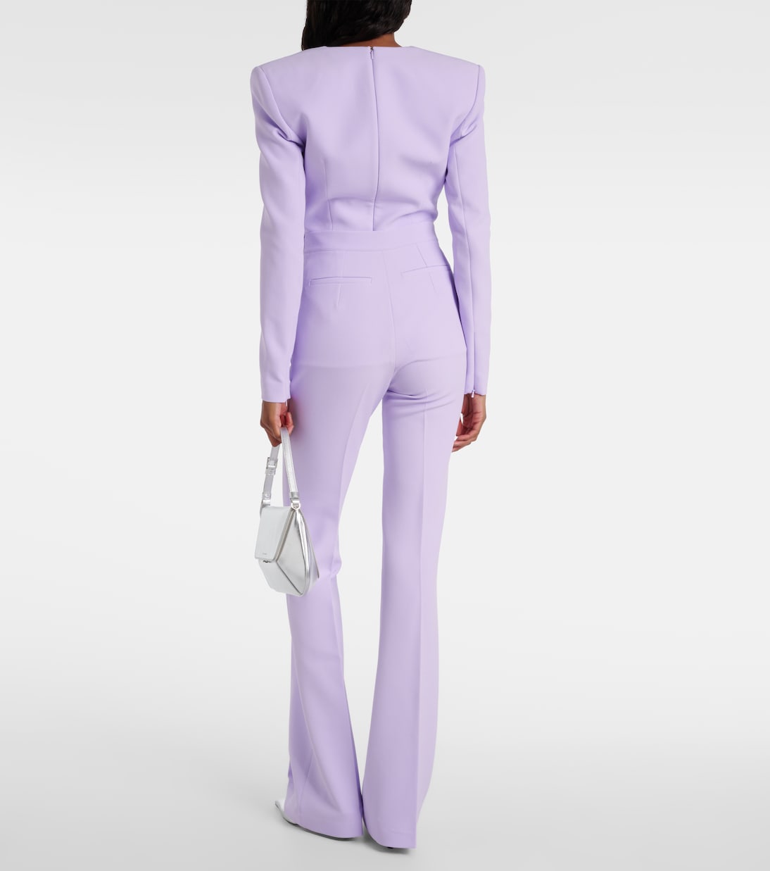 Pantalones flared Alexa de crepé | Safiyaa