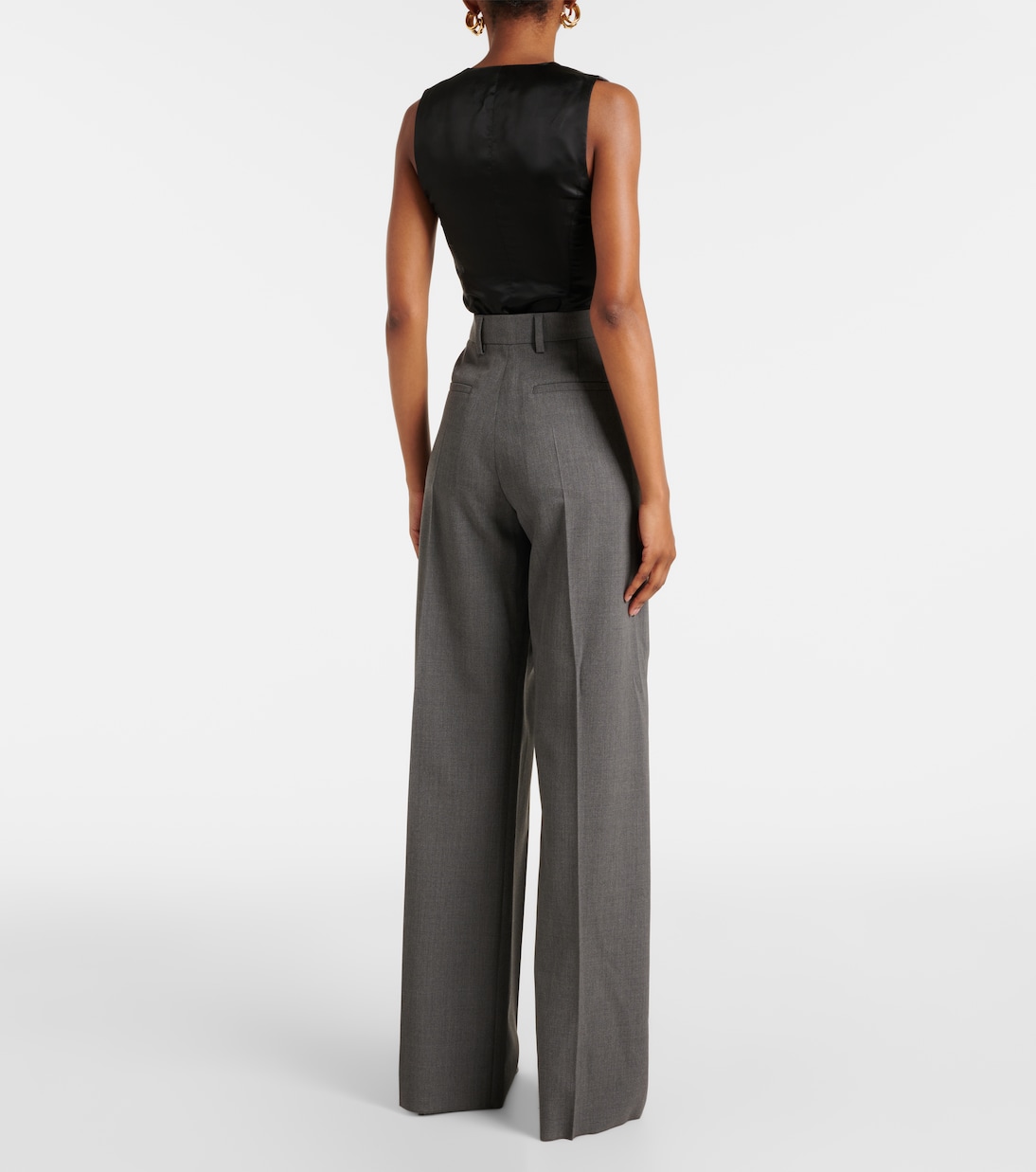 Gerade High-Rise-Hose aus Wolle | Valentino