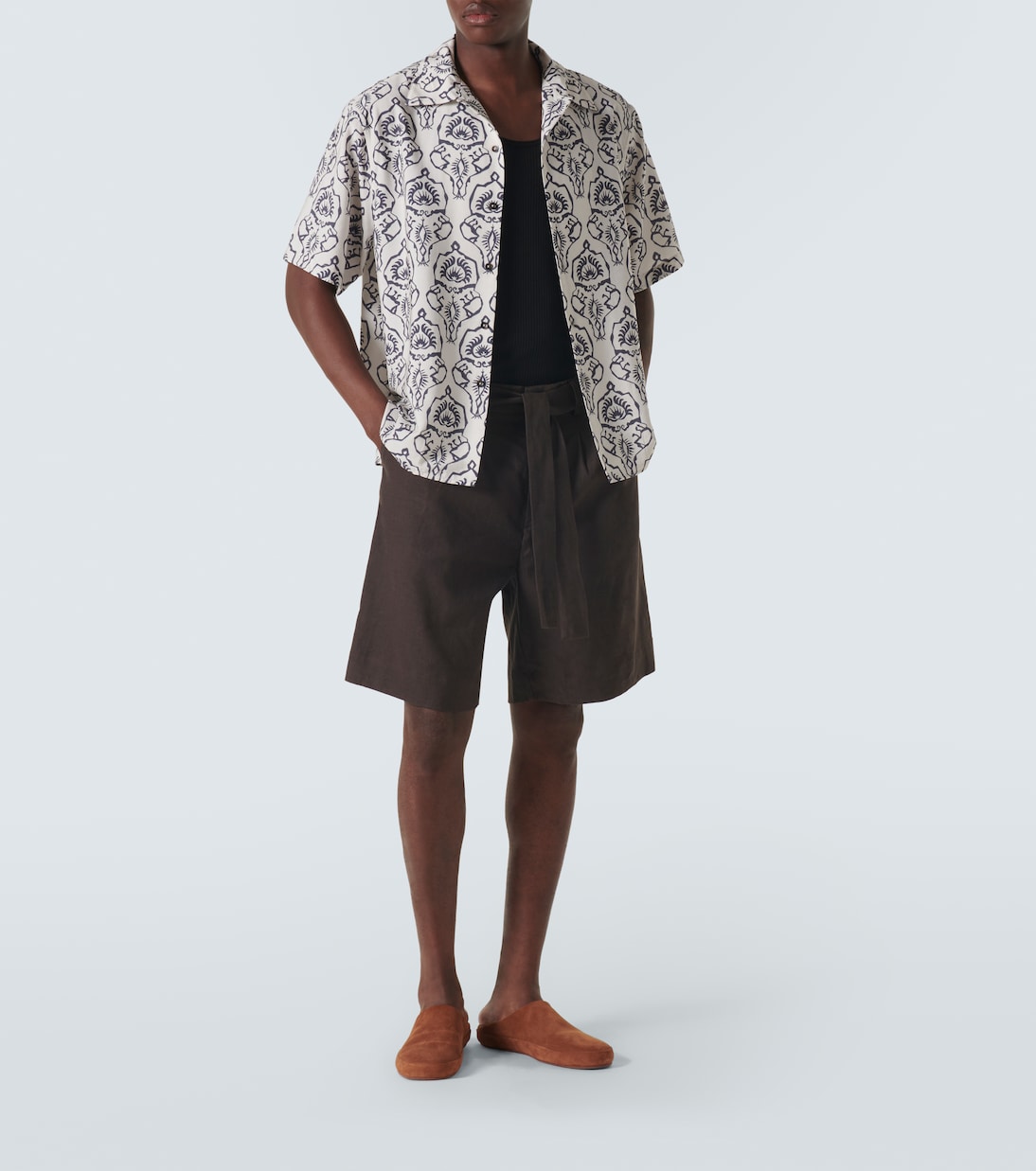 Chemise en coton mélangé à fleurs | Commas