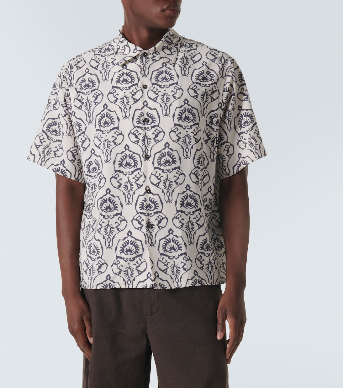 Chemise en coton mélangé à fleurs | Commas