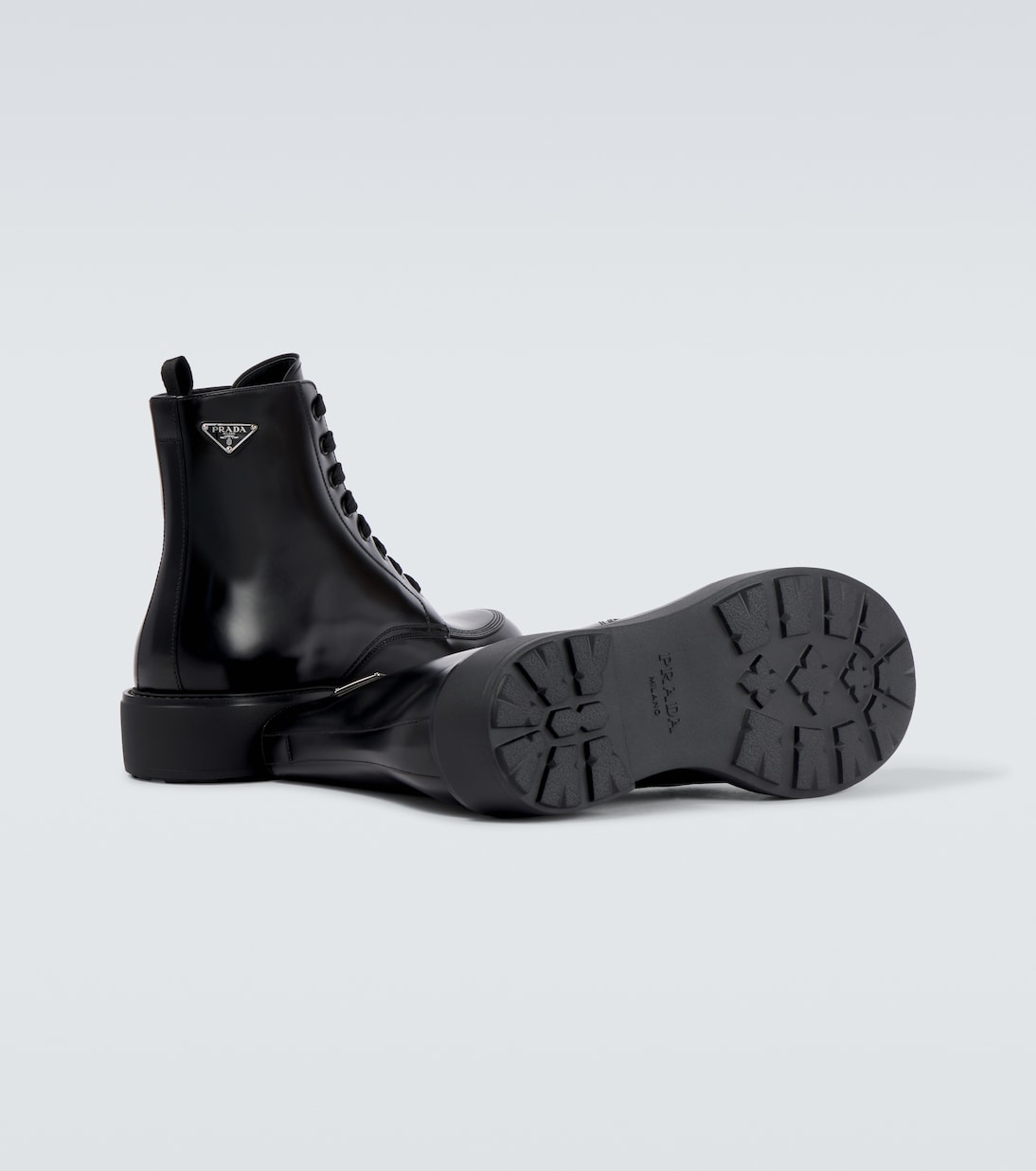 Schnürstiefel aus Leder | Prada