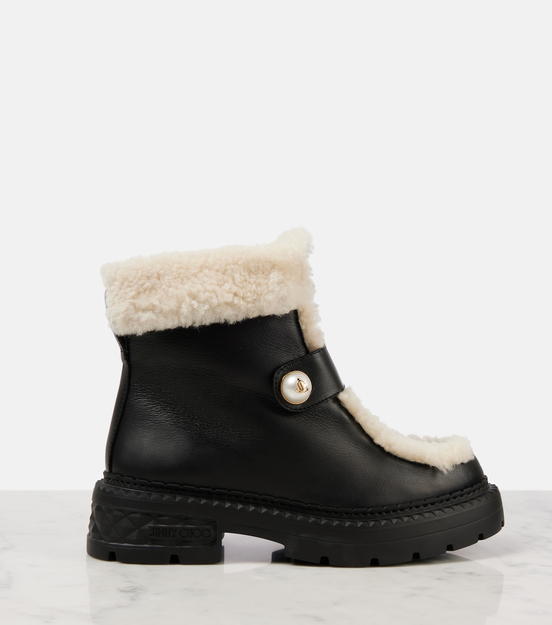 Stivaletti Shea in pelle con shearling | Jimmy Choo
