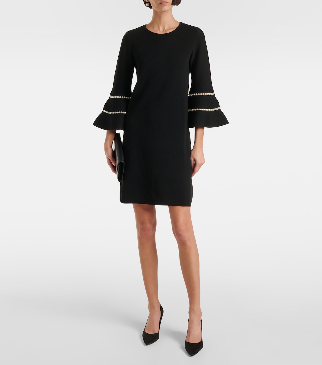 Embellished wool-blend minidress | Carolina Herrera