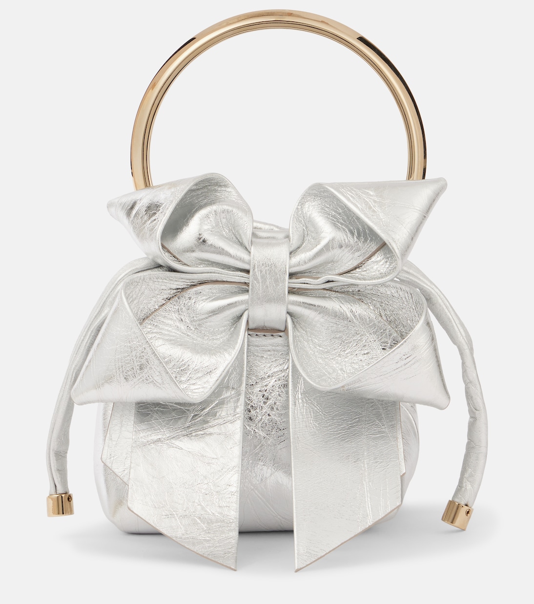Secchiello Bon Bon Micro in pelle metallizzata | Jimmy Choo