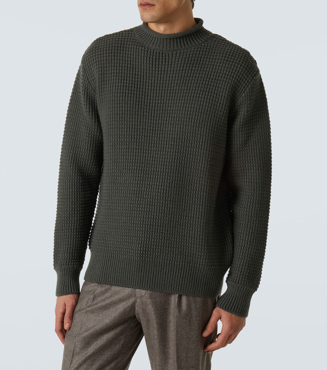 Fisherman waffle-knit wool sweater  | Sunspel