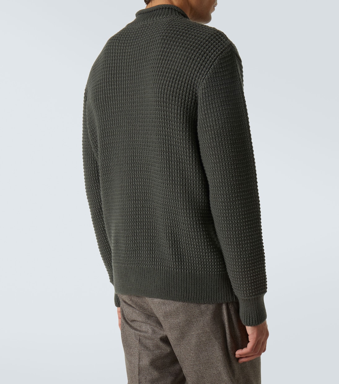 Fisherman waffle-knit wool sweater  | Sunspel