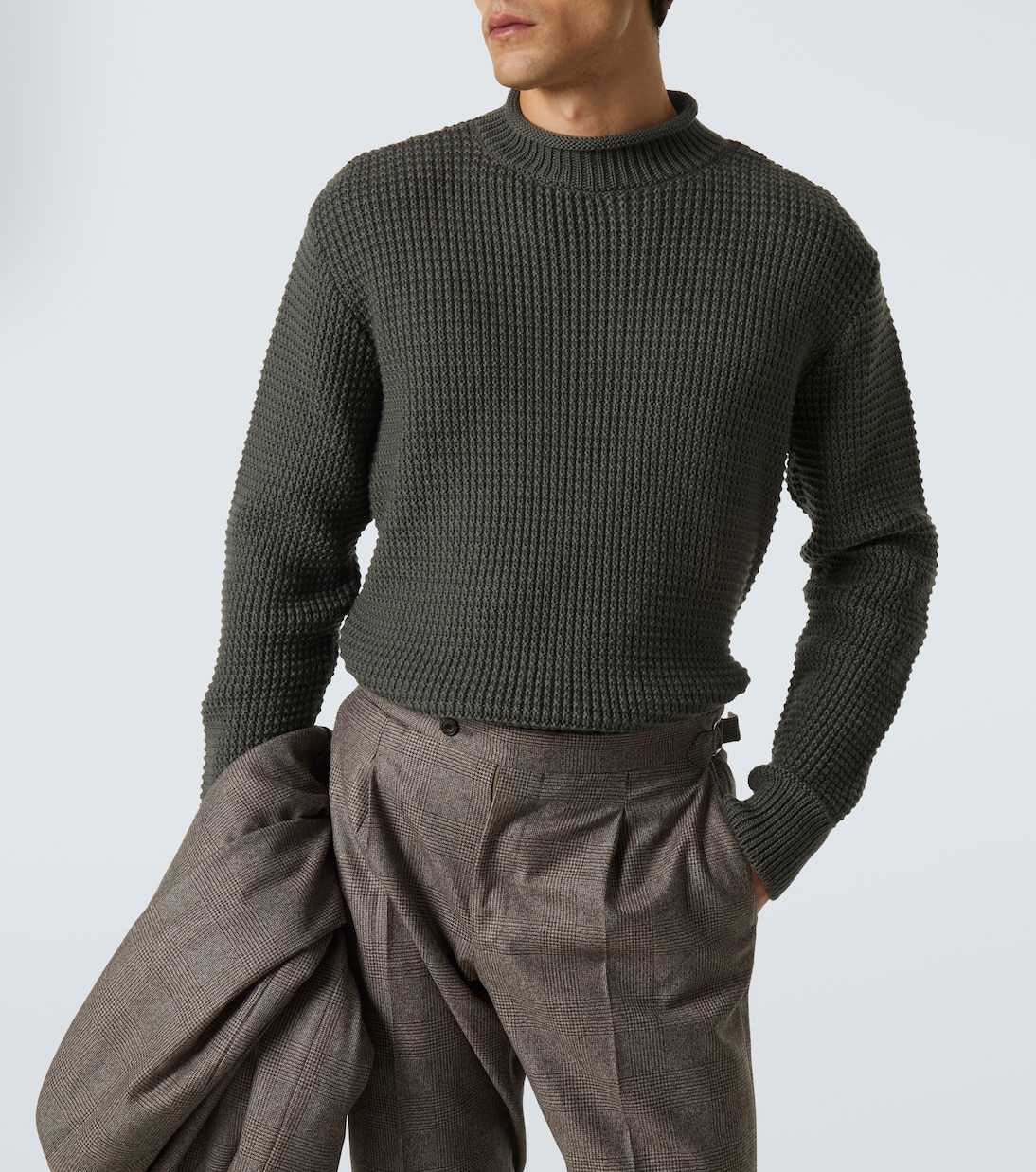 Fisherman waffle-knit wool sweater  | Sunspel