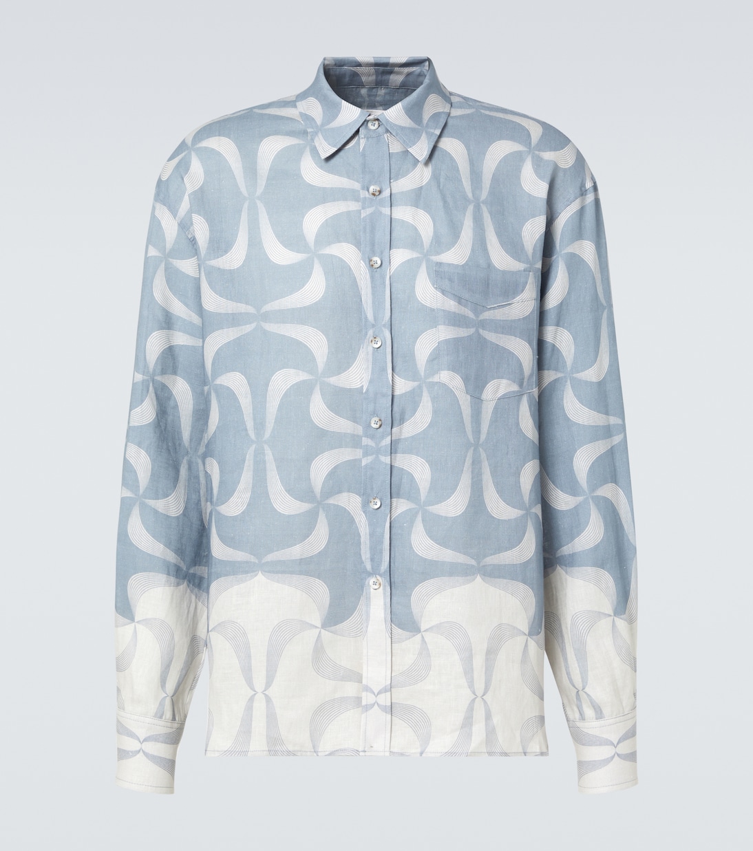 Camicia Mantra in lino con stampa | Commas