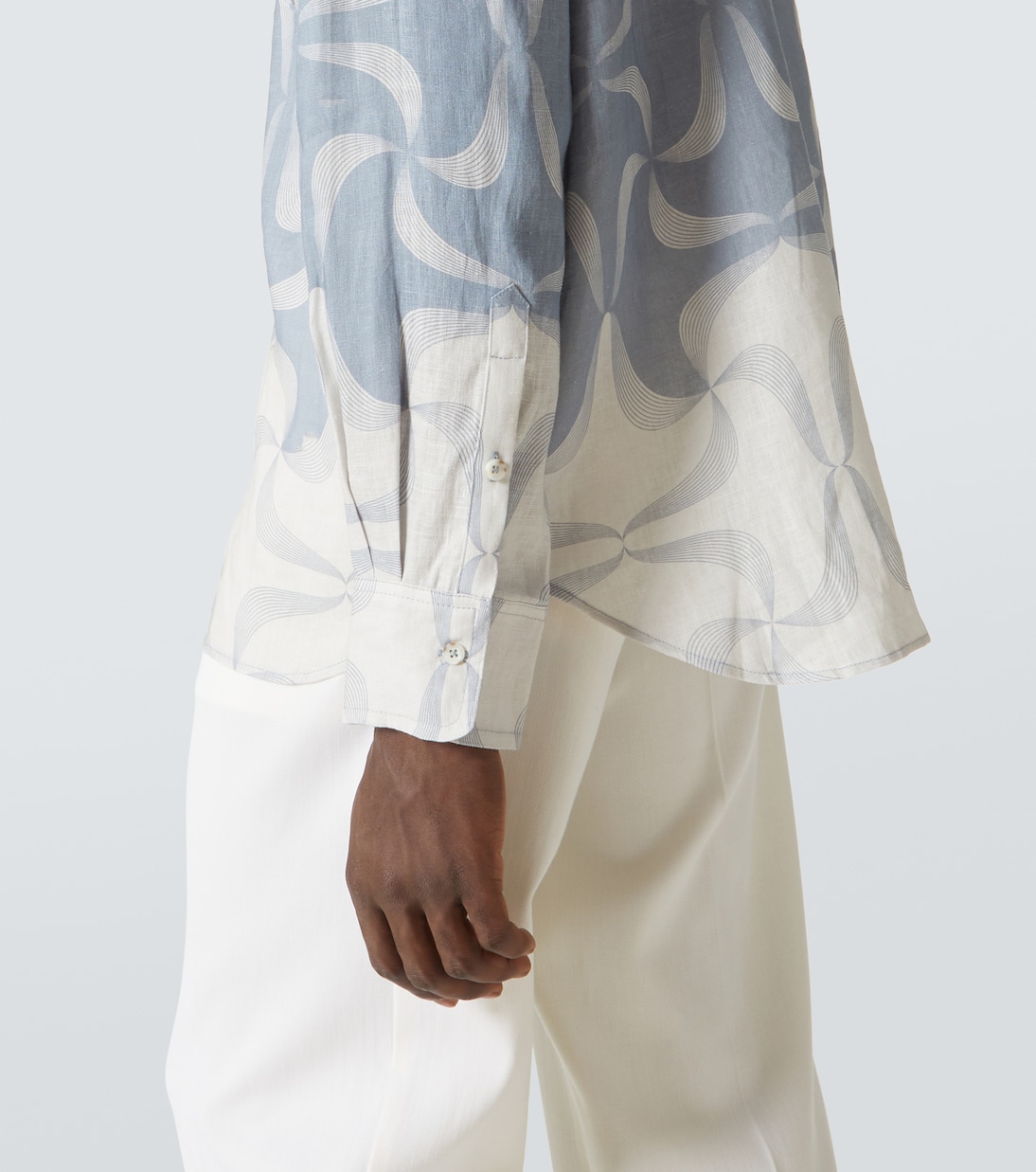 Camicia Mantra in lino con stampa | Commas