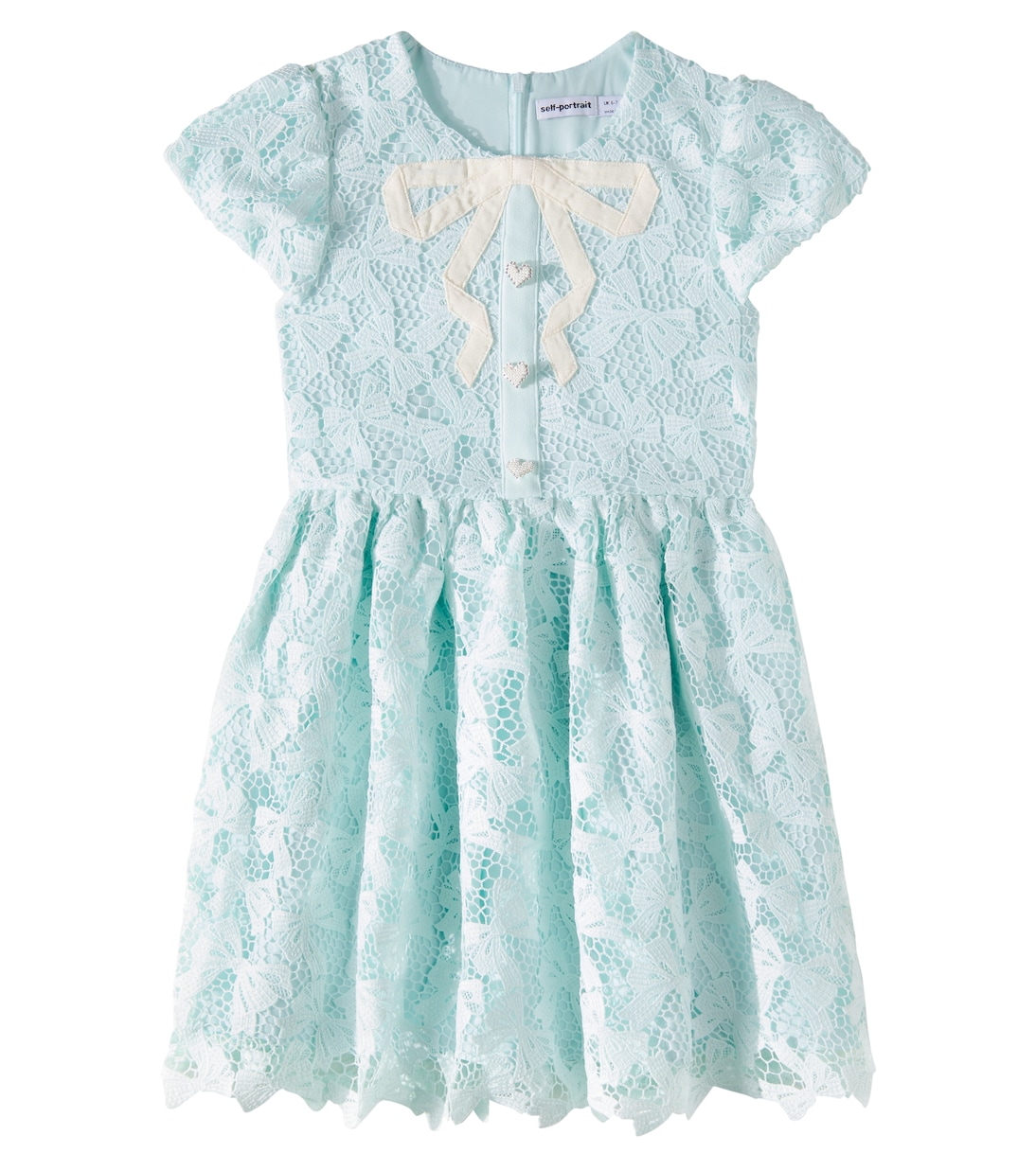 Vestido de encaje con lazo | Self-Portrait Kids