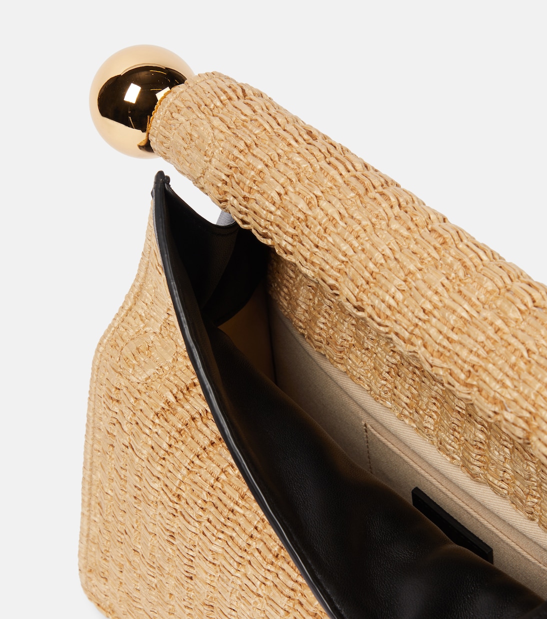 Rond Carré woven raffia-effect clutch | Jacquemus