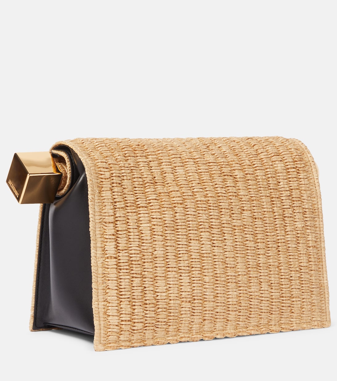 Rond Carré woven raffia-effect clutch | Jacquemus