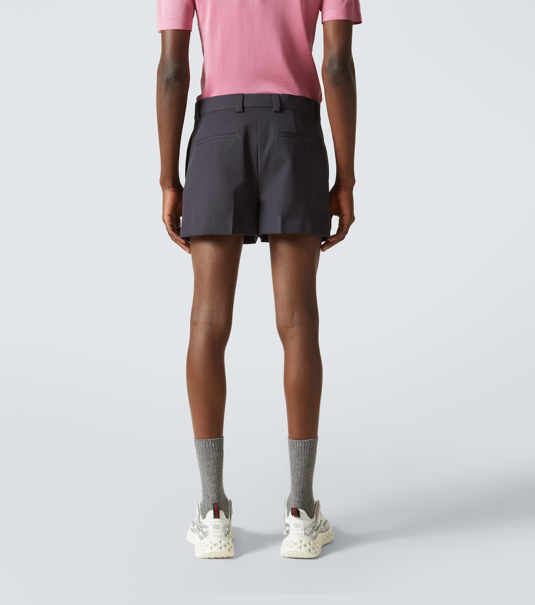 Logo pleated wool shorts | Gucci