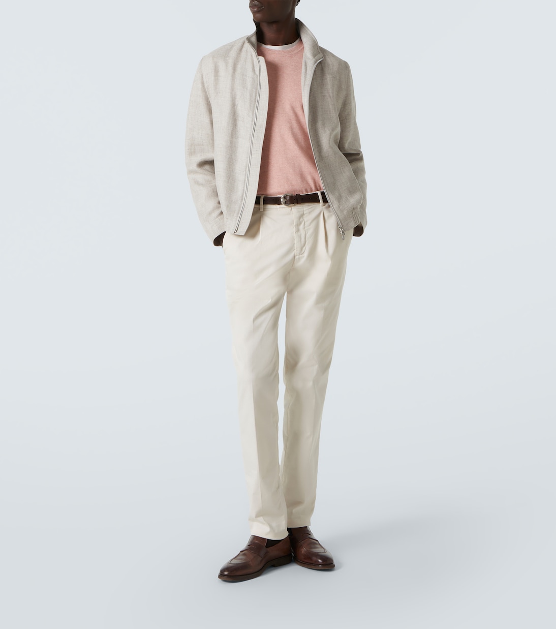 Linen, wool and silk bomber jacket | Brunello Cucinelli