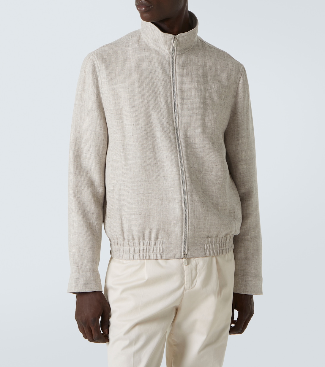Linen, wool and silk bomber jacket | Brunello Cucinelli