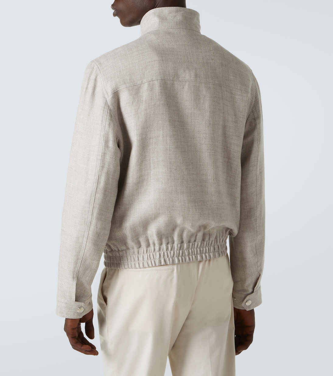 Linen, wool and silk bomber jacket | Brunello Cucinelli