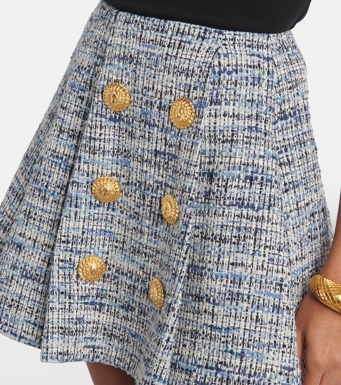 Minigonna in misto cotone space-dye | Balmain