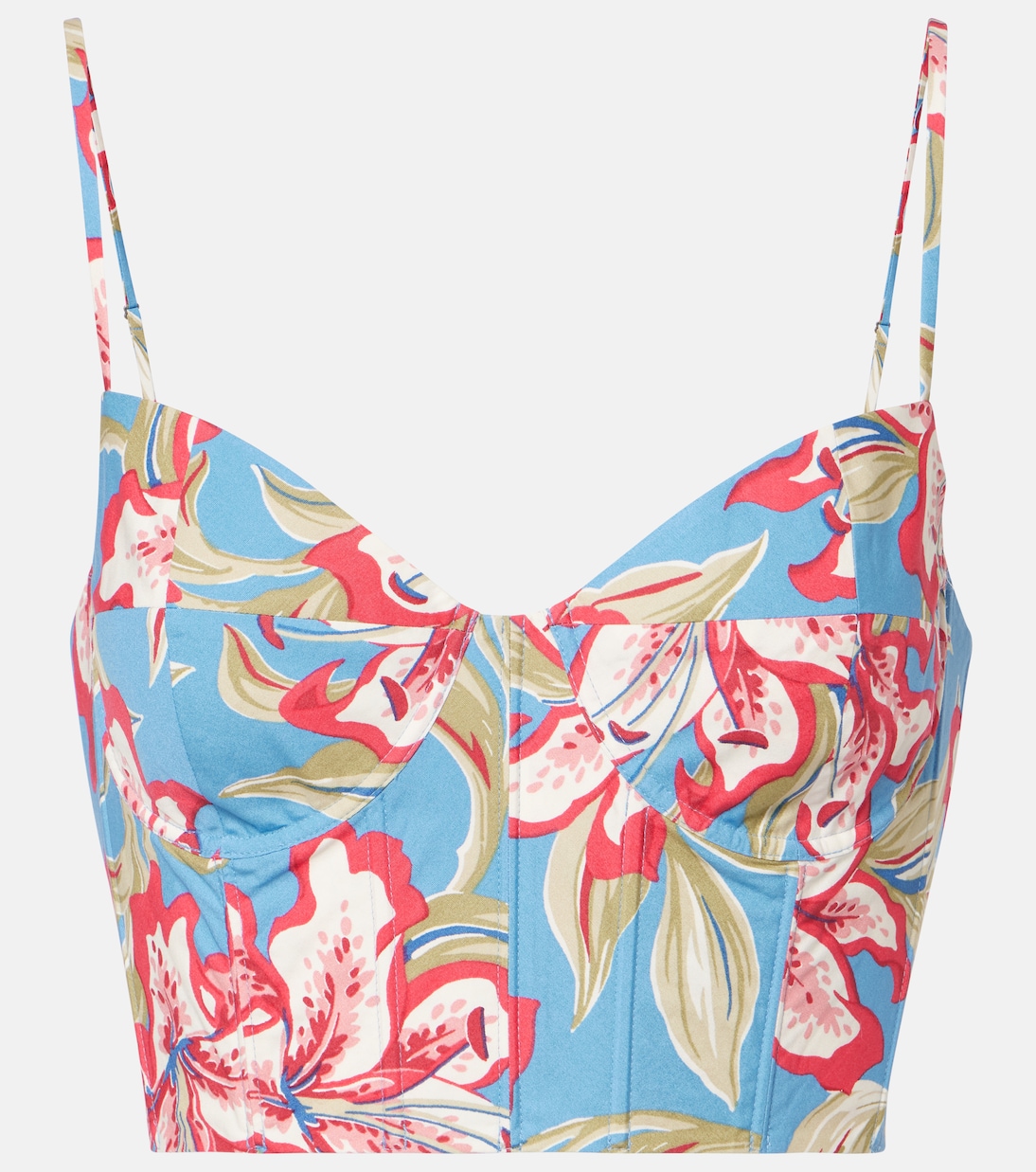 Bustier cropped in cotone con stampa | Polo Ralph Lauren