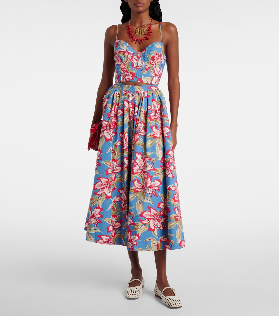 Bustier cropped in cotone con stampa | Polo Ralph Lauren