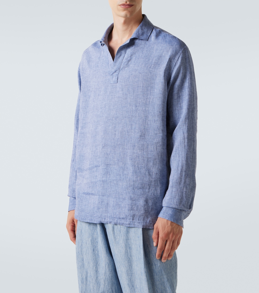 Polohemd aus Leinen-Canvas  | Giorgio Armani