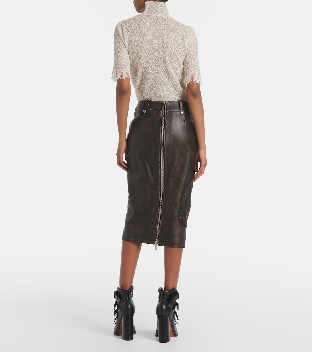 Bleistiftrock aus Leder | McQueen