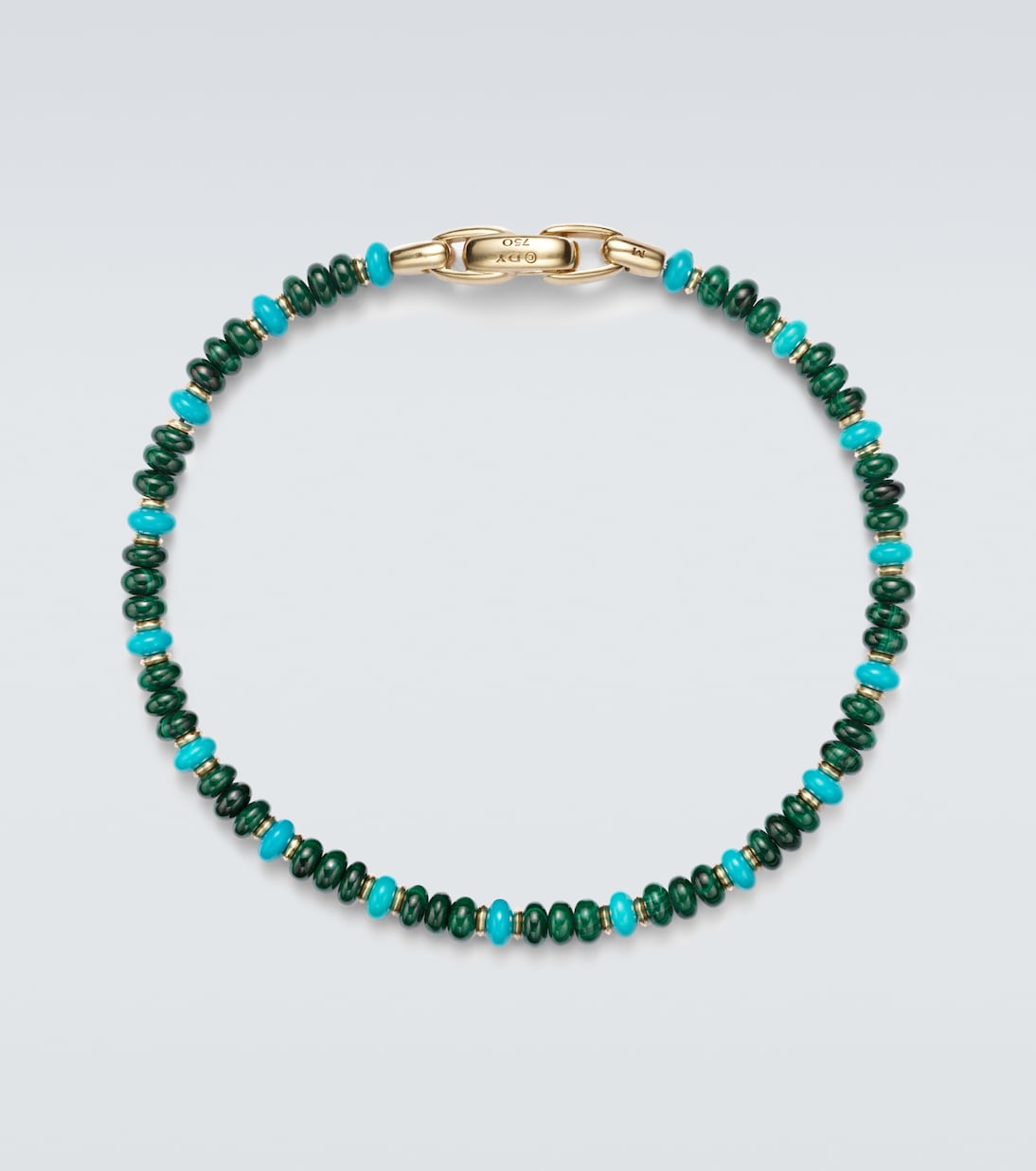 Spiritual Beads 18kt gold beaded bracelet with malachite and turquoise | David Yurman