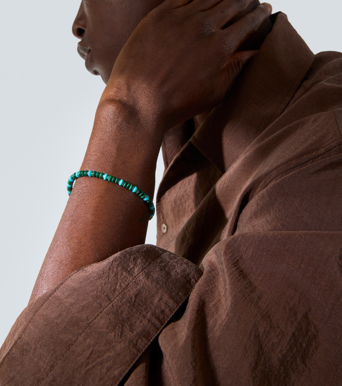 Spiritual Beads 18kt gold beaded bracelet with malachite and turquoise | David Yurman