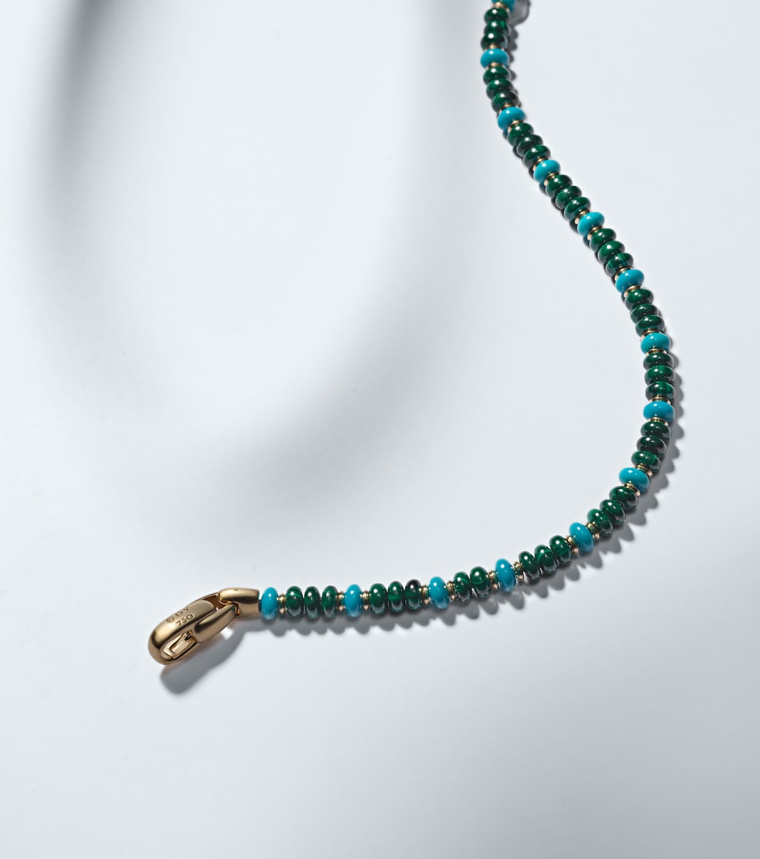 Spiritual Beads 18kt gold beaded bracelet with malachite and turquoise | David Yurman