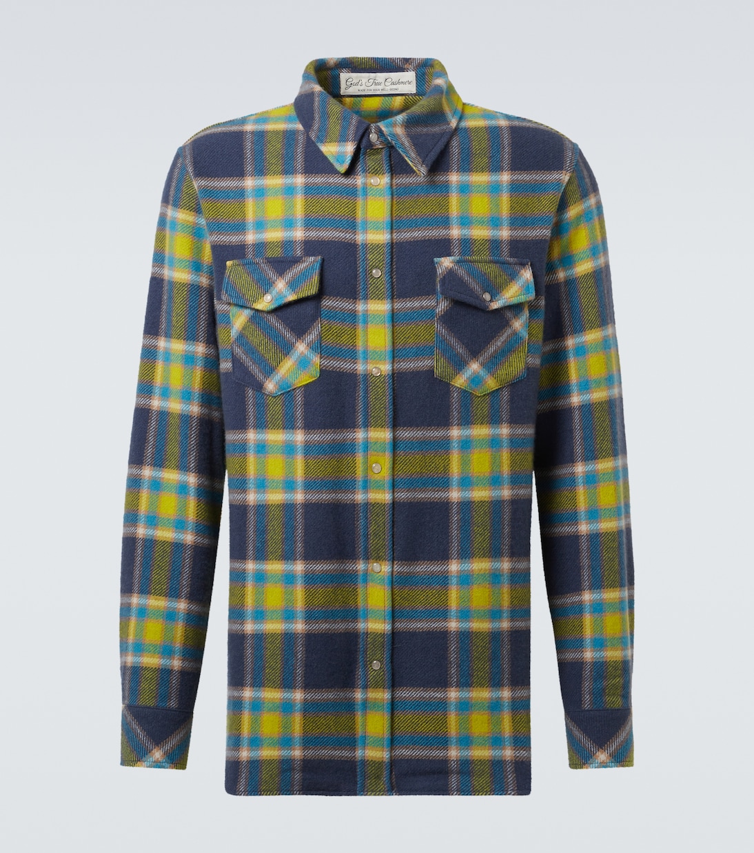 Camisa Explorer de cachemir a cuadros | God's True Cashmere