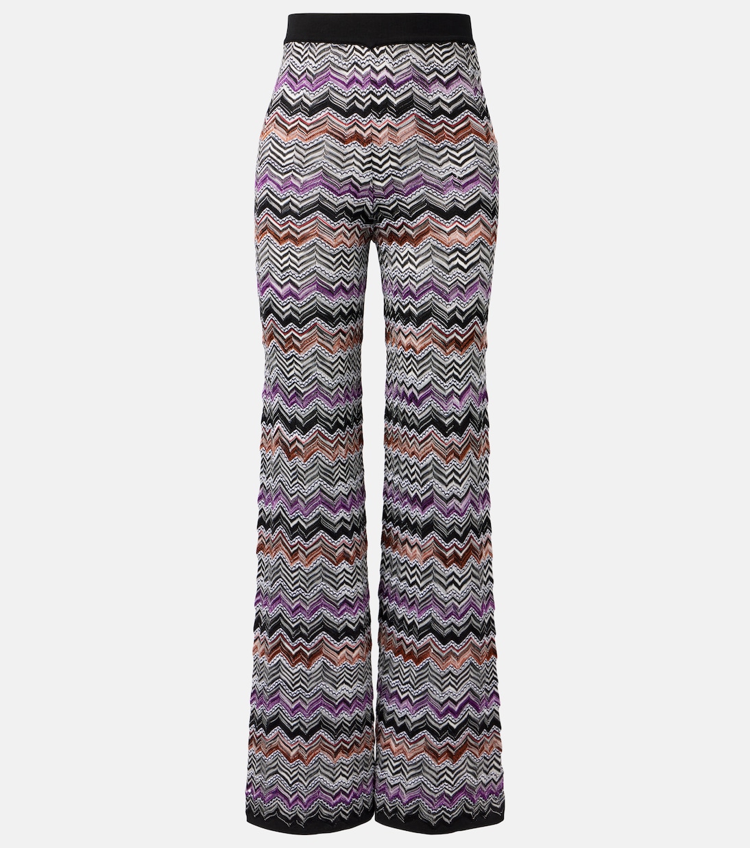 Pantaloni a gamba larga in maglia a zig-zag | Missoni
