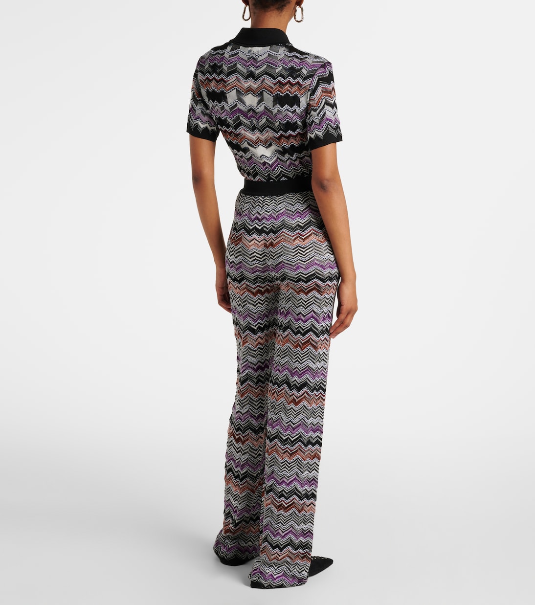 Pantaloni a gamba larga in maglia a zig-zag | Missoni