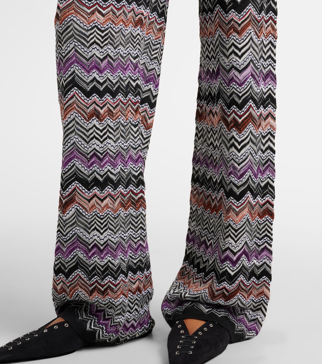 Pantaloni a gamba larga in maglia a zig-zag | Missoni