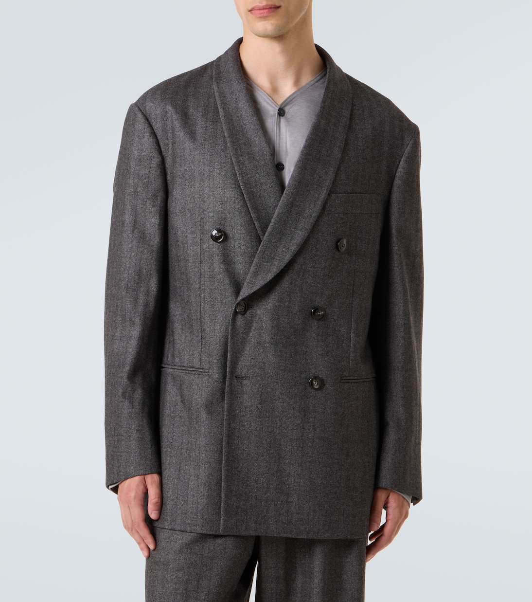 Chevron wool and cashmere-blend suit | Giorgio Armani