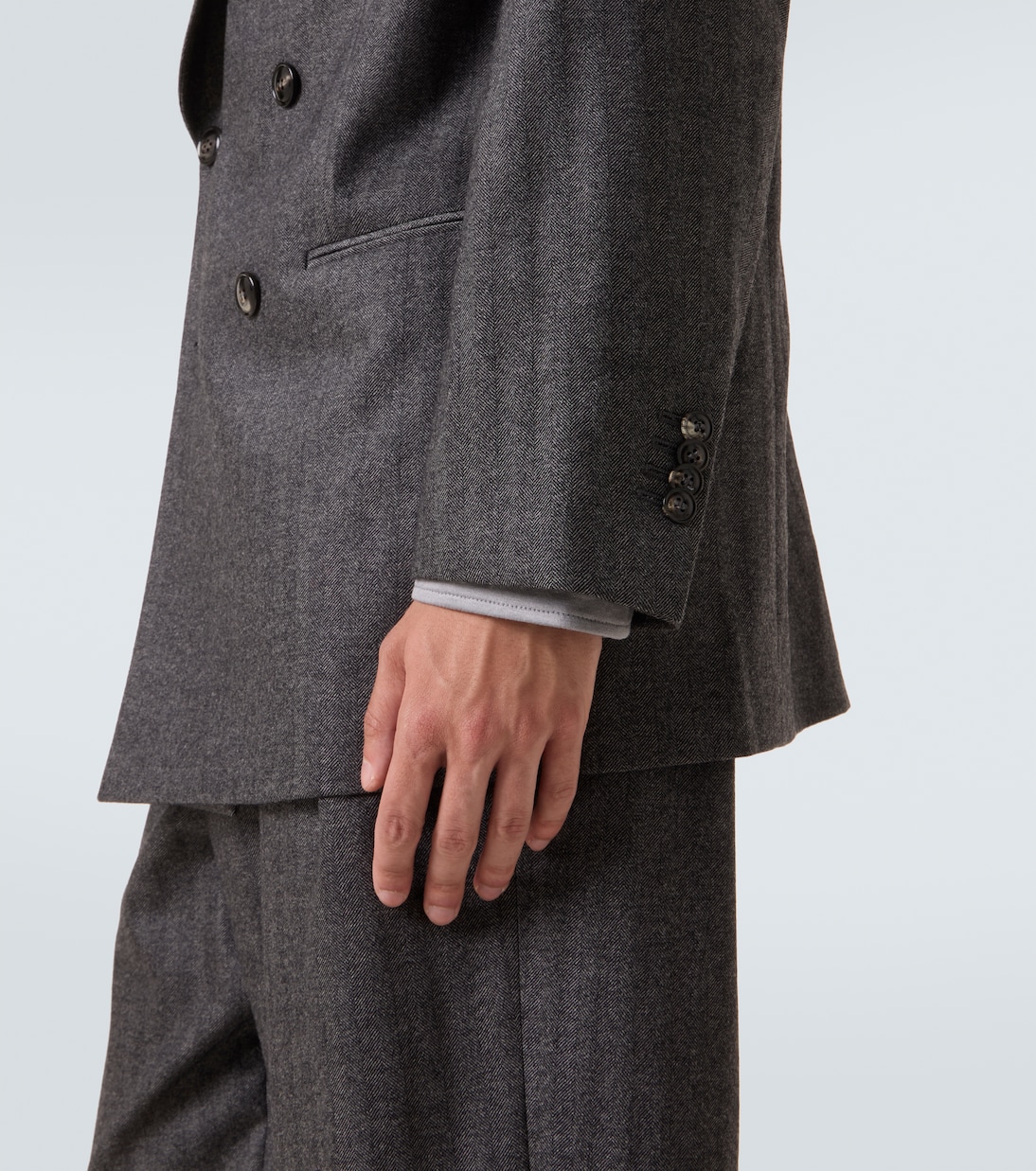 Chevron wool and cashmere-blend suit | Giorgio Armani