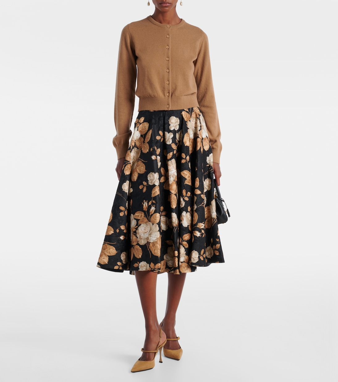 Cotton and silk-blend brocade midi skirt | Dolce&Gabbana