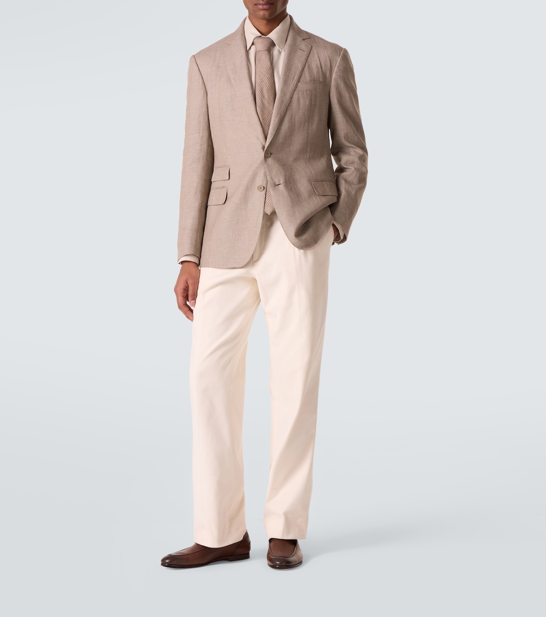 Blazer en lin et soie à carreaux | Ralph Lauren Purple Label